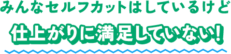 みんなセルフカットはしているけど仕上がりに満足していない！