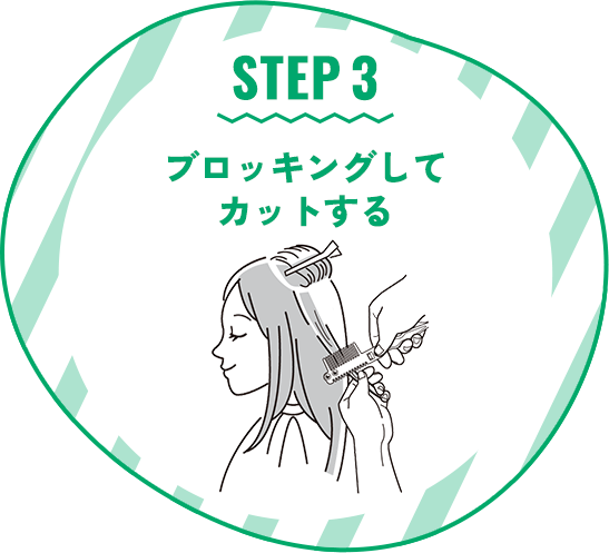 STEP 3 ブロッキングしてカットする