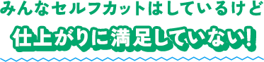 みんなセルフカットはしているけど仕上がりに満足していない！